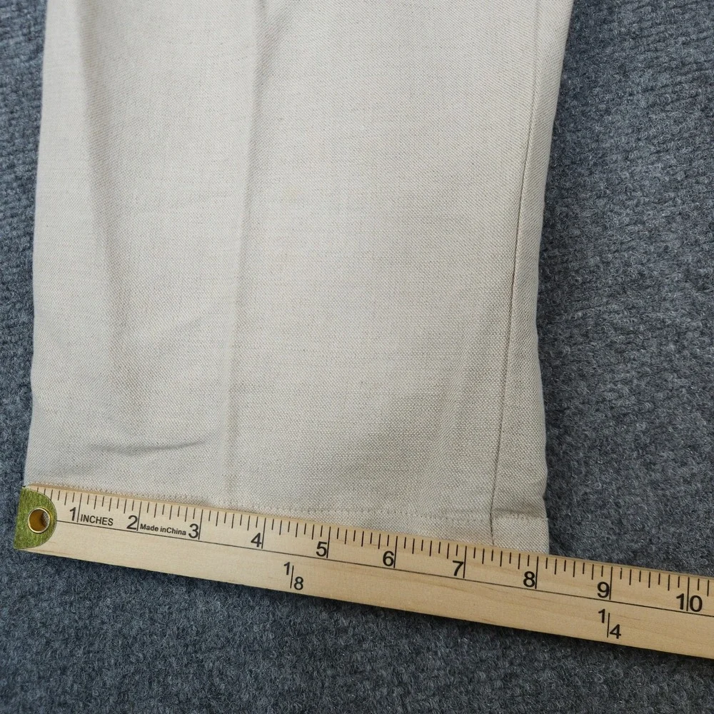 Club Room Mens Pleated Linen Cotton Blend Trousers Beige Oatmeal 38/29 DressPant